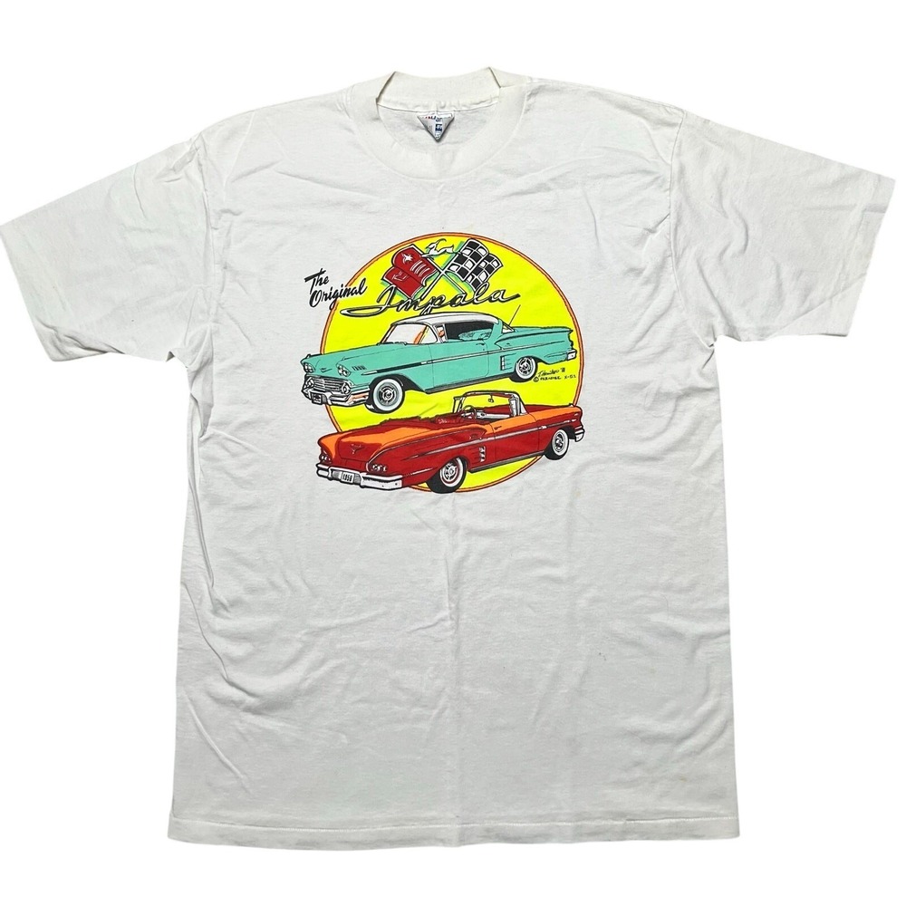 Hanes T-Shirt Mens Large The Original Impala 1958 Chevy Vintage Graphic Tee